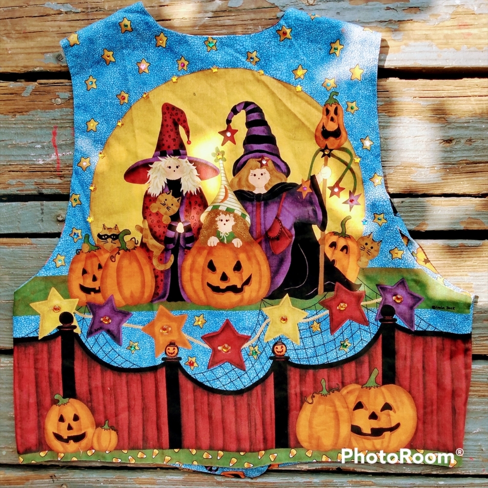 Vtg 90s Halloween vest reversible - Picture 6 of 16
